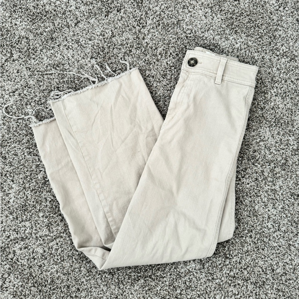 High waisted beige jeans